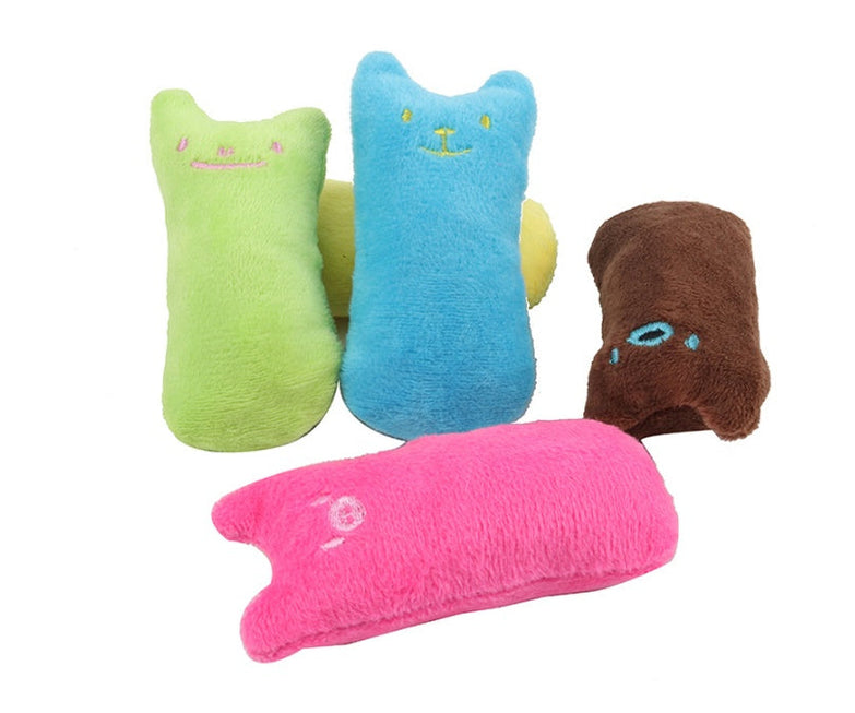 Colorful plush catnip cat toys for interactive play.