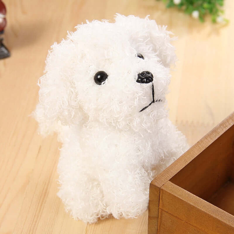 Long-haired pet doll teddy dog toy, 10cm, short plush with PP cotton.