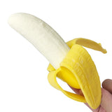 Creative Pet TPR Banana Interactive Toy, yellow and white squeeze vent prop.