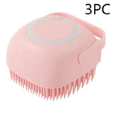 Silicone dog bath massage gloves brush for pet grooming.