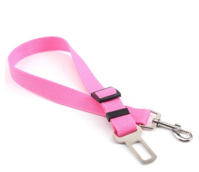 Fixed strap polyester dog leash for safe and comfortable car travel.