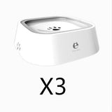 1.5L Cat Dog Water Bowl with Anti-Overflow Design in White