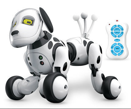 Electric remote control smart robot dog toy with controller, suitable for children 8 years and up.