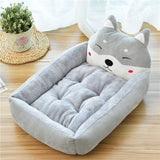 Large pet cat dog bed, cozy fleece, cartoon design, universal for cats and dogs.