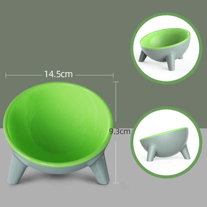 Nordic color cat dog bowl with stand, 15° tilt design for ergonomic pet feeding, in food-grade Muff Green.