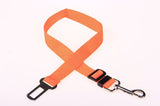 Fixed strap polyester dog leash for pet safety in vehicles.