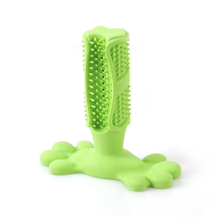 Dog molar toy in green natural rubber with soft bumps for large dogs.