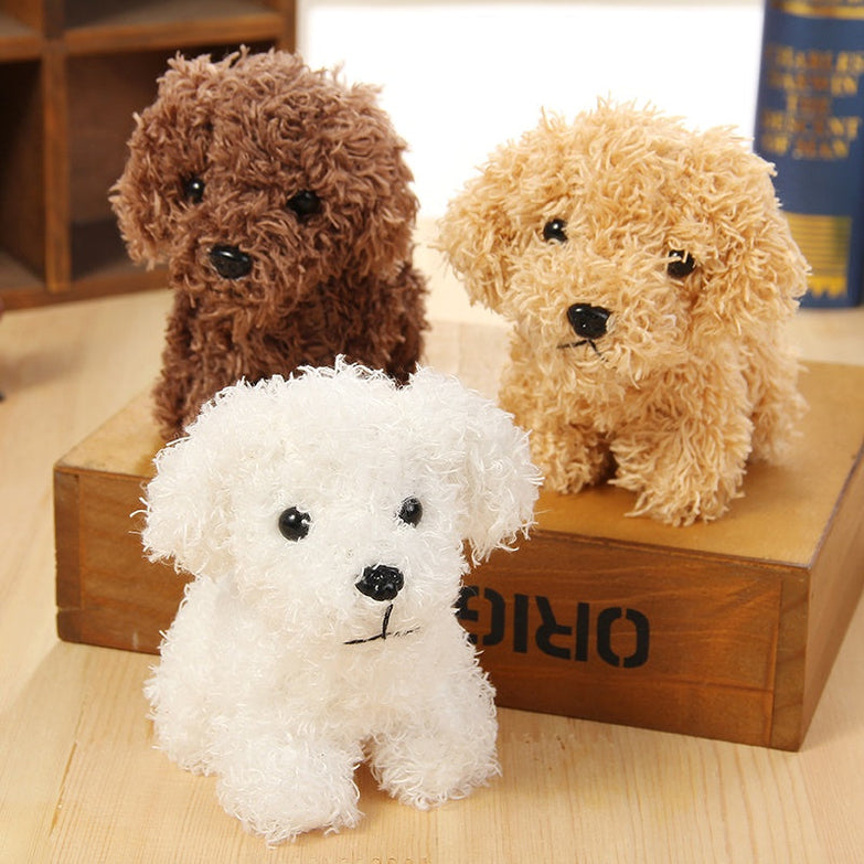 Long-haired plush dog pendant toy, 10cm size, made of short plush and PP cotton, ideal for celebrations and collections.