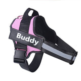 Personalized dog harness with reflective straps and adjustable fit, ideal for small to large dogs.