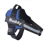 Personalized dog harness with reflective, breathable, adjustable design for small to large dogs.