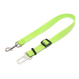 Fixed strap polyester dog leash with metal buckle, lime green color, durable and adjustable for pet safety.