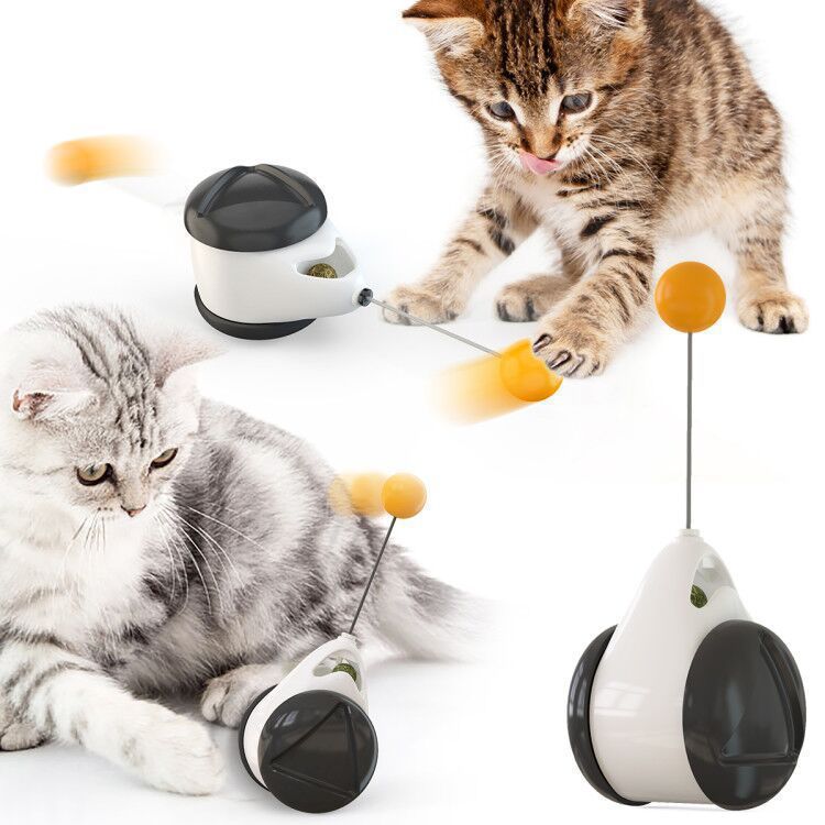 Interactive automatic lifting motion cat toy with ABS and rabbit hair, suitable for cats.