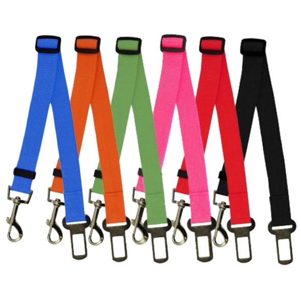 Fixed strap polyester dog leash in various colors with metal clips.