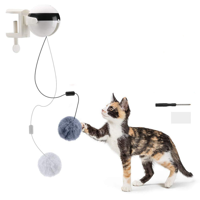 Electric automatic lifting motion cat toy with interactive teaser ball for pets.