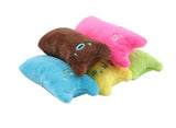 Plush multicolored catnip pillows for cats with cute patterns and teeth-cleaning feature.