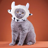 Curly hair pet hat for cat, cartoon design, plush material.