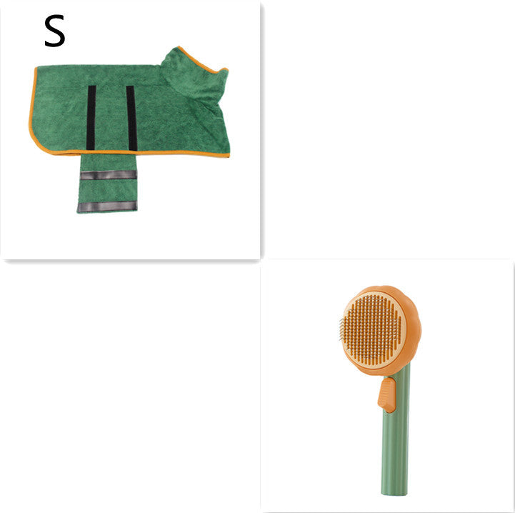 New Pet Cat Brush with handle and steel wire comb for hair removal and grooming.