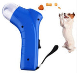 Pet Food Catapult Feeder launching treats for a playful dog.