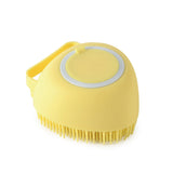 Silicone dog bath massage gloves brush for pet grooming and cleaning.