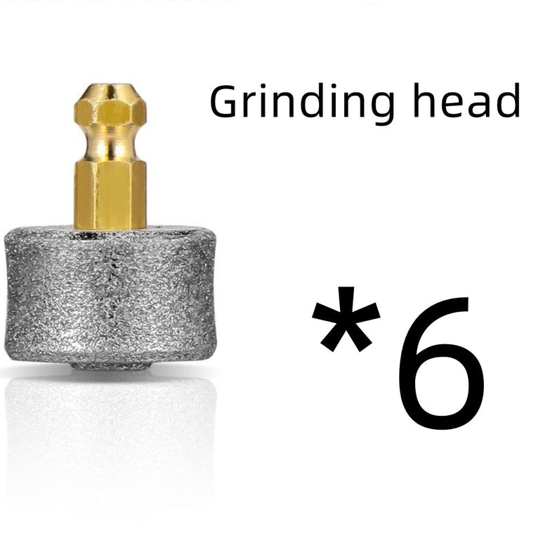 Grinding head attachment for rechargeable USB pet nail grinder, set of six, close-up view.