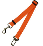 Fixed strap polyester dog leash in orange with metal clips.