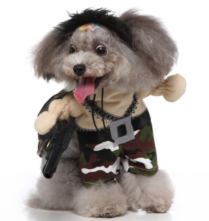 Cosplay pet outfit featuring a cute cartoon costume for dogs, ideal for Halloween and Christmas.