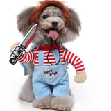 Cosplay pet supplies funny dog costume with cartoon design for Halloween.