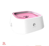 1.5L Cat Dog Water Bowl, anti-overflow design, pink and white, pet fountain.