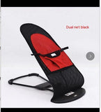 Portable dog rocking chair with cloth cushion in dual net black design, 78x39x42cm.