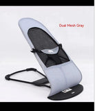 Portable dog rocking chair in dual mesh gray design with a sturdy black frame.