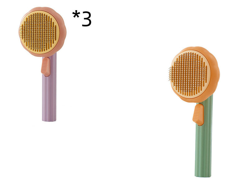 New pet cat brush with hand-held design and steel wire, ideal for grooming and hair removal.