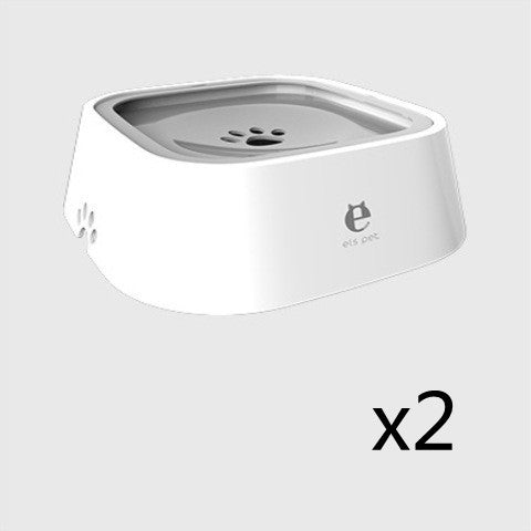 1.5L cat and dog water bowl with anti-overflow feature and slow feeder design.