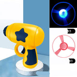 Pet toy dog cat LED light toy with flying saucer launcher and discs.