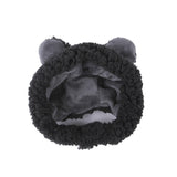 Curly hair pet hat for cats, cartoon design with plush material.