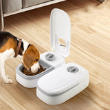 Automatic pet feeder with smart food dispenser for dogs and cats.